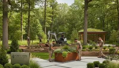 Landscaping team serving Chicago, IL with professional outdoor yard maintenance and design services