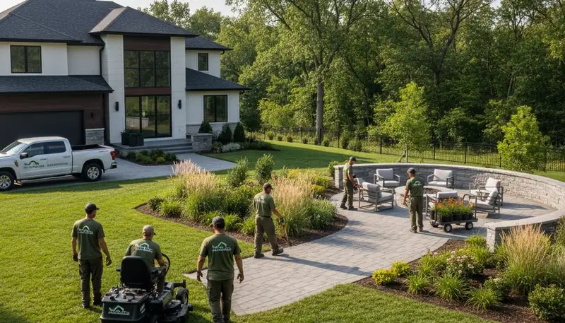 Landscape maintenance for Chicago, IL properties by professional landscapers