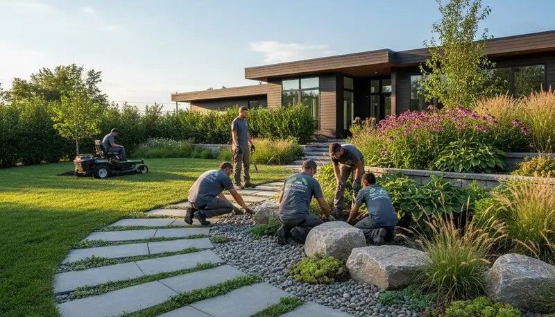 Chicago, IL landscaping team providing professional lawn care and landscape maintenance services